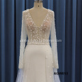 Ungrouped Elegant Mermaid Lace Illusion Ball Gown Long Sleeves bridal wedding dress Manufactory